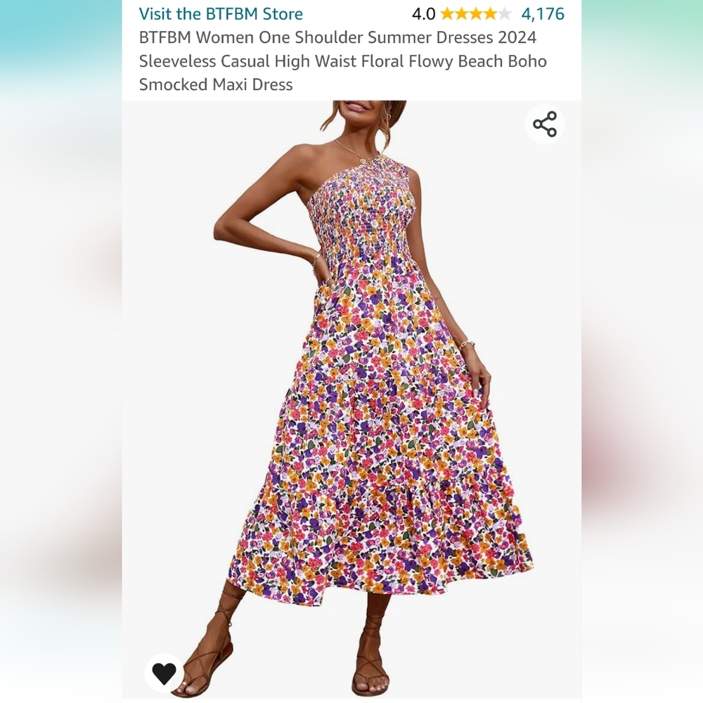 Amazon Women's Floral Midi Dress - Multicolor